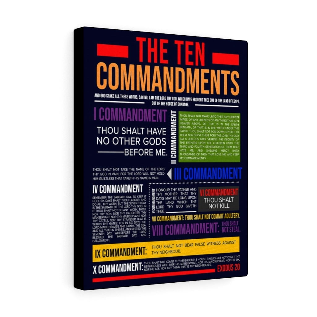 Ten Commandments Fancy Scripture Walls Ten Commandments Colors Canvas Print Art Christian Home ...