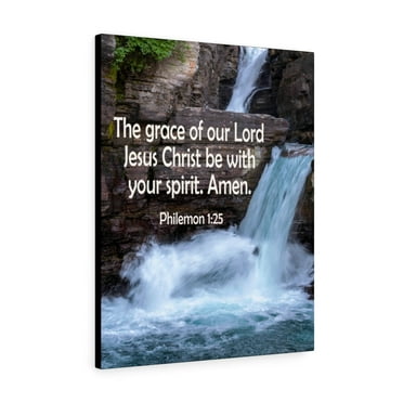 Scripture Walls  The Grace of Lord Philemon 1:25 Bible Verse Canvas Christian Wall Art Ready to Hang Unframed