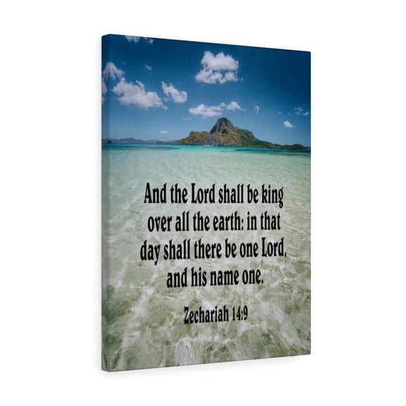 Scripture Walls  The Lord Shall Be King Zechariah 14:9 Bible Verse Canvas Christian Wall Art Ready to Hang Unframed