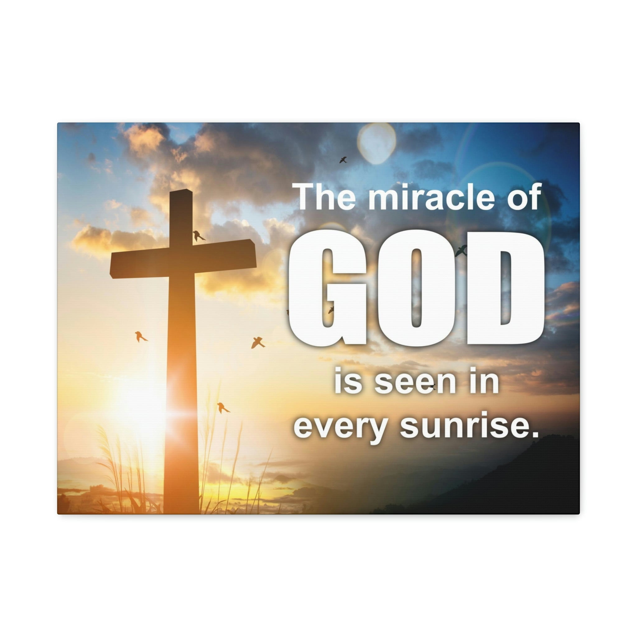 The Miracle of God Christian Wall Art Bible Verse Canvas Print