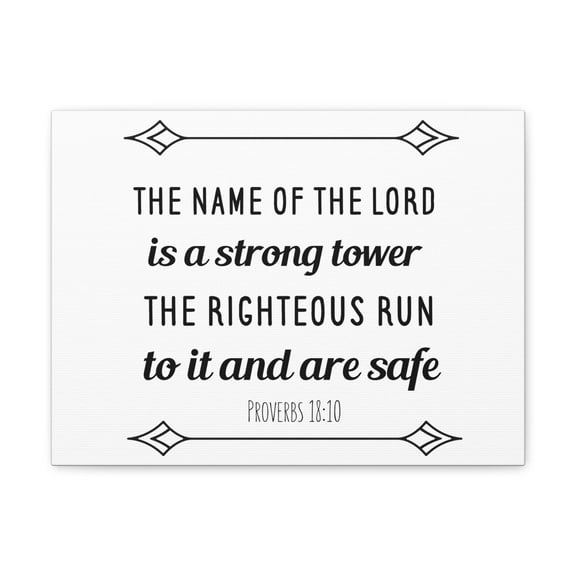 Scripture Walls The Name Of The Lord Proverbs 18:10 Bible Verse Canvas Christian Wall Art Ready To Hang