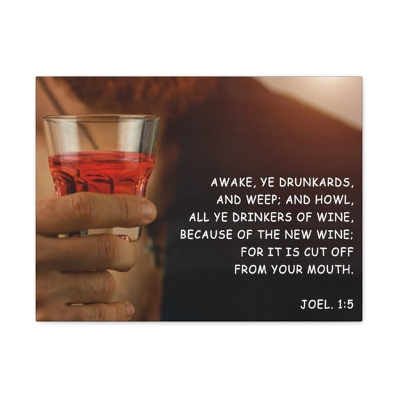 Scripture Walls The New Wine Joel 1:5 Bible Verse Canvas Christian Wall Art Ready to Hang Unframed