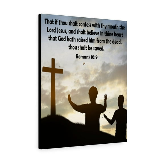 Scripture Walls Thou Shalt Confess Romans 10:9 Christian Home Decor Bible Art Unframed