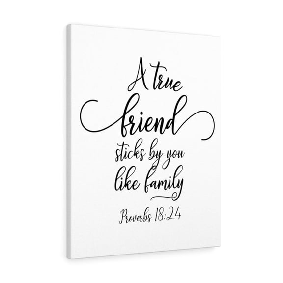 Scripture Walls True Friend Proverbs 18:24 Bible Verse Canvas Christian Wall Art Ready to Hang Unframed