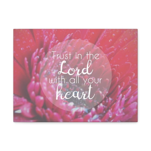 Scripture Walls Proverbs 3:5 Trust In The Lord Red Bible Verse Canvas Christian Wall Art Ready to Hang Unframed