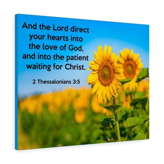 Scripture Walls Waiting For Christ 2 Thessalonians 3:5 Bible Verse Canvas Christian Wall Art Ready to Hang Unframed