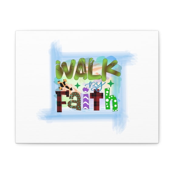Scripture Walls 1 John 5:4 Walk By Faith Bible Verse Canvas Christian Wall Art Ready to Hang Unframed