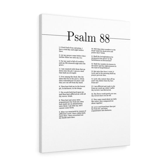 Scripture Walls Psalm 88 Walking Through Darkness White Bible Chapter Canvas Christian Wall Art Ready to Hang Unframed