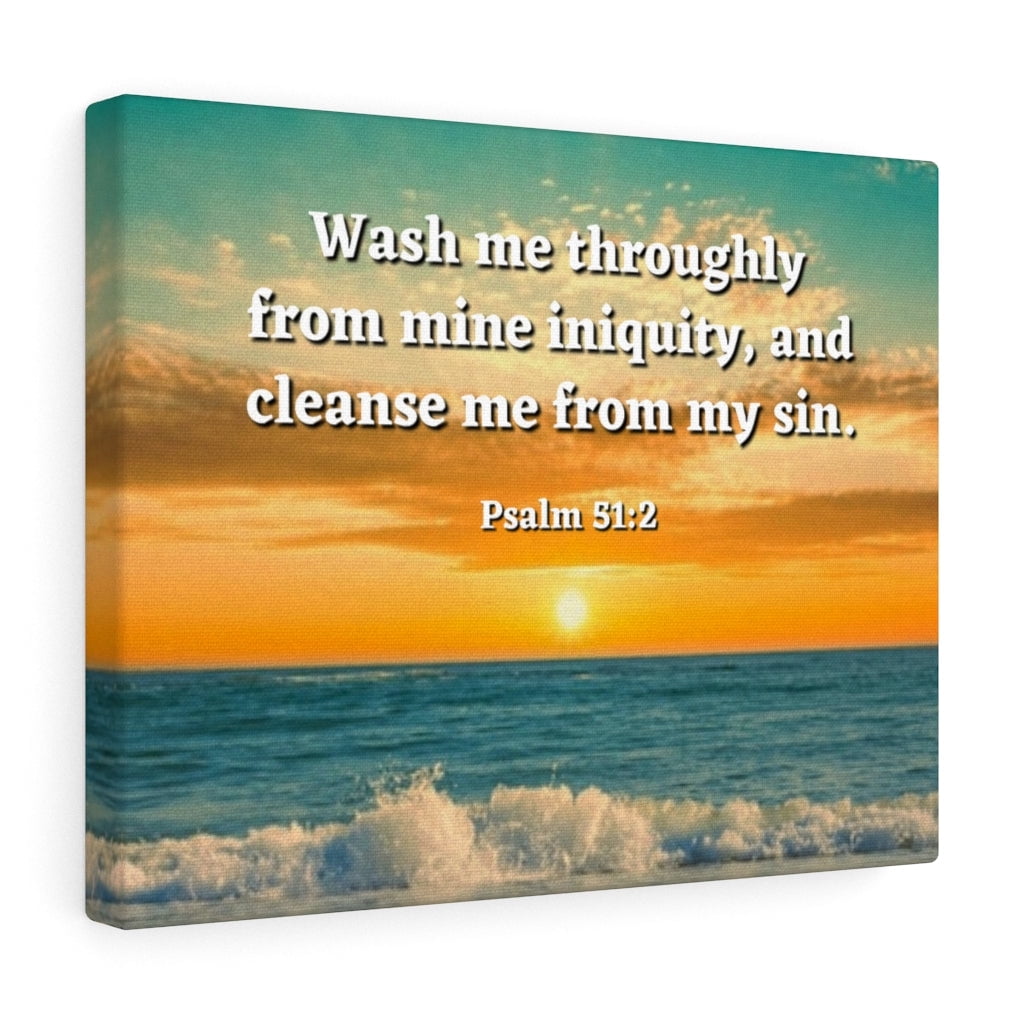 Scripture Walls Washed Away Psalm 512 Bible Verse Canvas Christian Wall Art Ready to Hang
