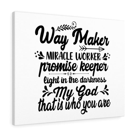 Scripture Walls Way Maker Miracle Worker Promise Keeper Bible Verse Canvas Christian Wall Art Ready to Hang Unframed