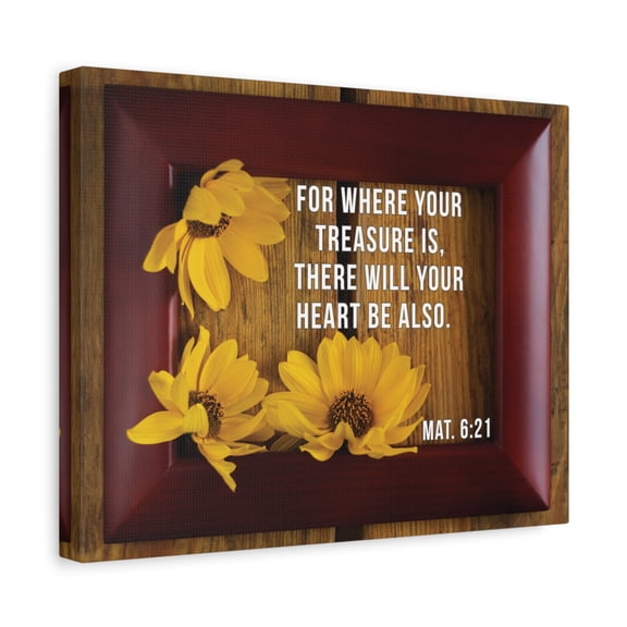 Scripture Walls Will Your Heart Matthew 6:21 Bible Verse Canvas Christian Wall Art Bible Verse Print Ready To Hang
