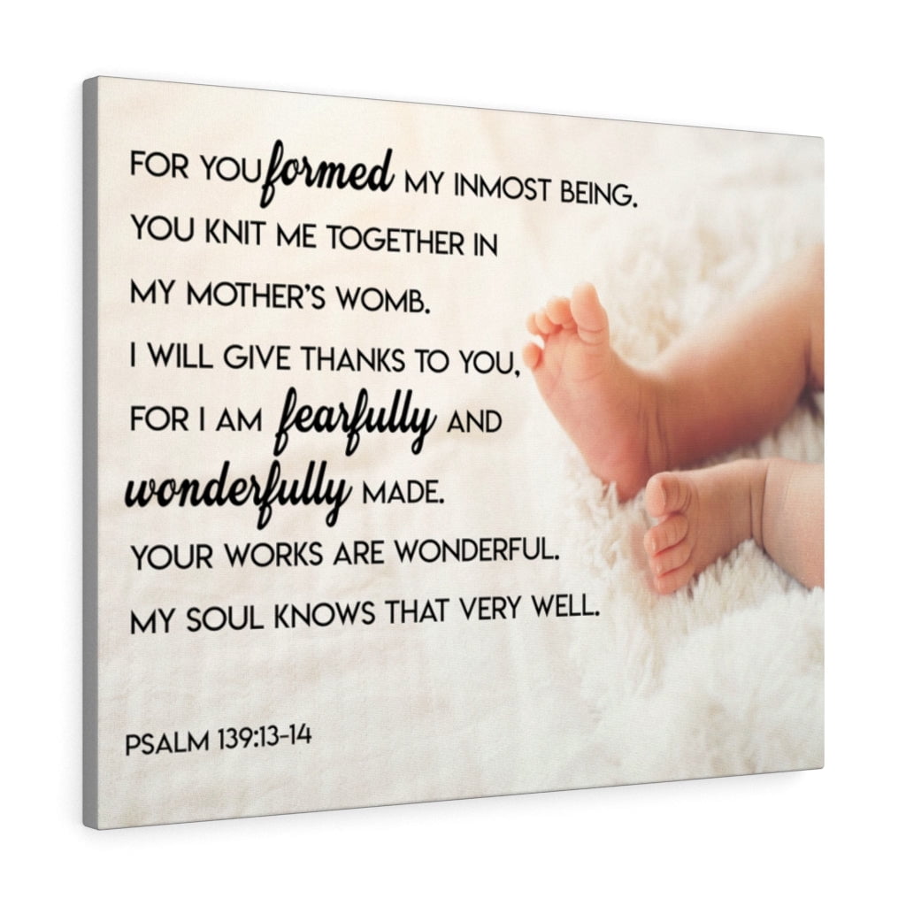 Scripture Walls Wonderfully Made Psalm 139:13-14 Wall Art Christian Home Decor Unframed