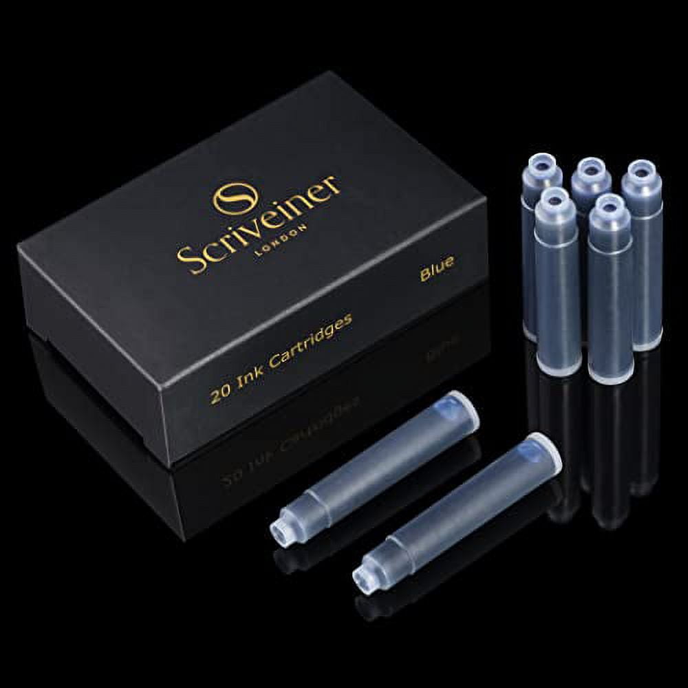 Scriveiner Fountain Pen Ink Cartridges Blue 20 Standard