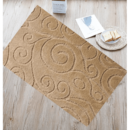 Scroll 18X30'' Accent Rug Non-Slip Taupe