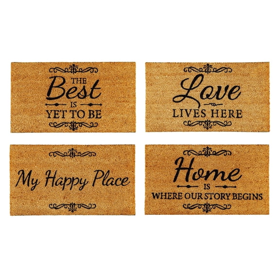 Scroll Coir Mat, 4 Asst