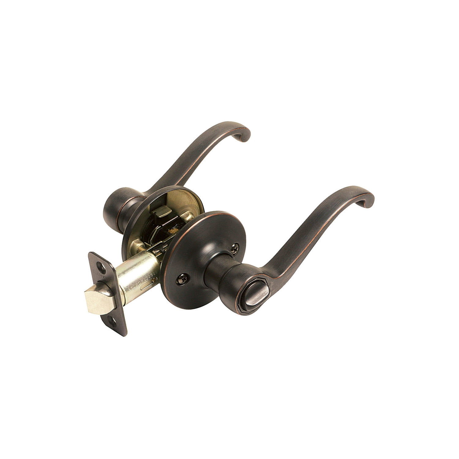 Design House Scroll Universal Privacy 2-Way Latch Interior Bed and Bath Door Lever, Oil Rubbed Bronze