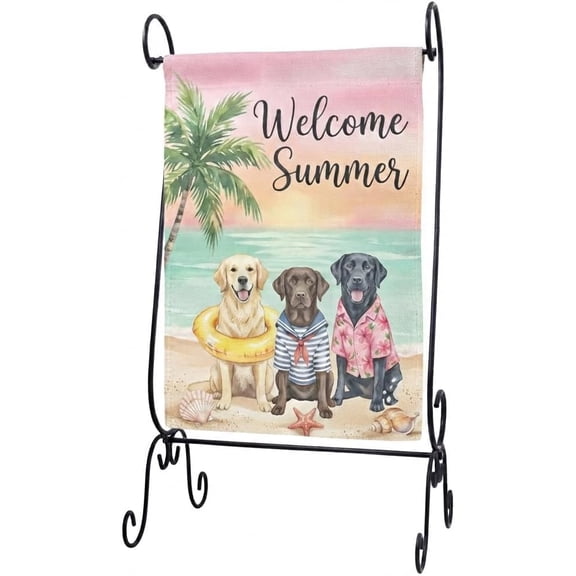 Scroll Garden Flag Stand Metal Iron Flag Holder Stand For Outside or Inside House Patio Balcony Decor Suitable for 12x18 Garden Flags No Flags Included