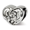 thumbnail image 1 of Scroll Heart Charm .925 Sterling Silver Antique Reflection Beads, 1 of 5