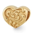 thumbnail image 1 of Scroll Heart Charm .925 Sterling Silver Gold Plated Reflection Beads, 1 of 5