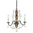 thumbnail image 1 of Scroll Metal Frame Chandelier with Hanging Crystals and Wrapped Rope,Bronze- Saltoro Sherpi, 1 of 5