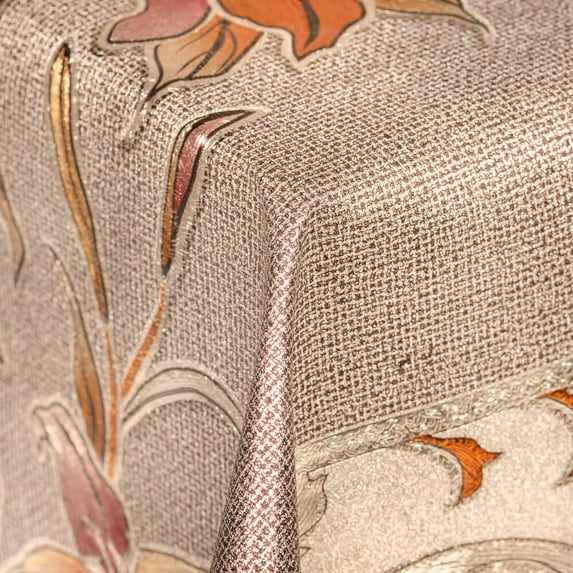 Scroll Metallic Oilcloth PVC 54" Wide Fabric By The Yard