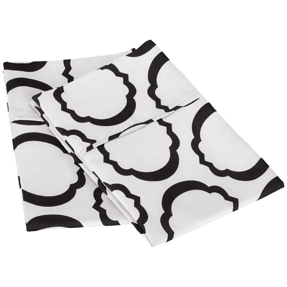 Scroll Park BNM Pillowcases, Cotton Blend, Standard, White/Black