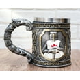 thumbnail image 1 of Scroll Patterned Coat Of Arms Medieval Templar Crusader Knight Tankard Mug 15oz, 1 of 9