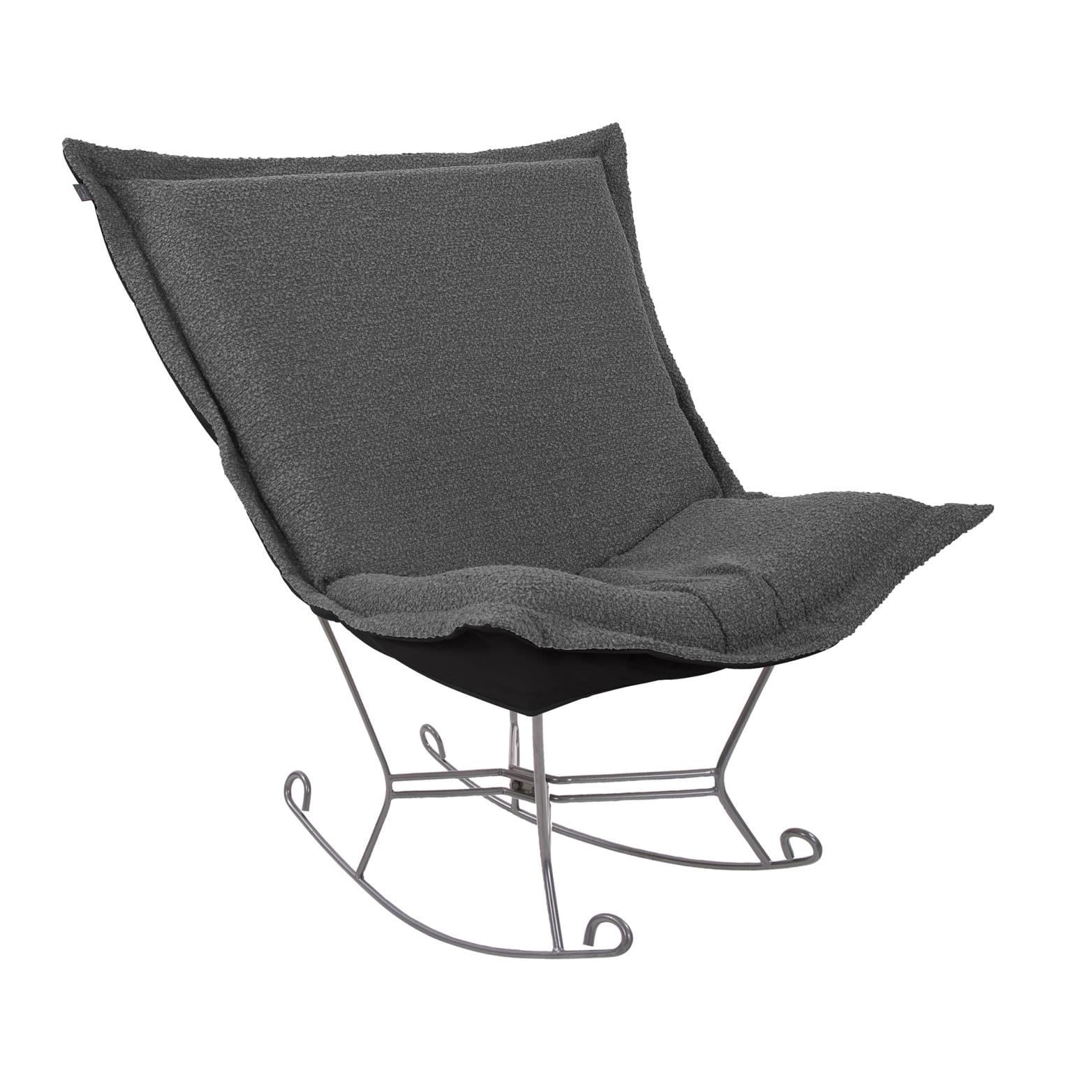 Scroll Puff Rocker Titanium- Barbet Charcoal/Black
