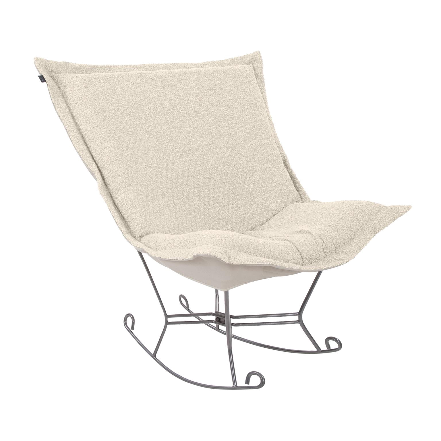 Scroll Puff Rocker Titanium- Barbet Natural/Natural