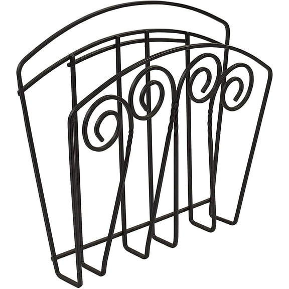 Scroll Rack Newspaper & Catalog Holder for Home Office, Holder & Newspaper Organizer, Wall-Mounted Magazine Storage, Bla