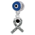 thumbnail image 1 of Scroll Ribbon with Black Crystal - Blue Evil Eye Charm Bead, 1 of 1