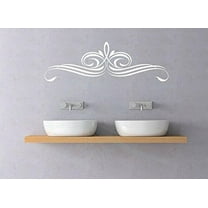 Scroll Vine Wall Art Vinyl Decals Home Stickers, 23x7-inch, White