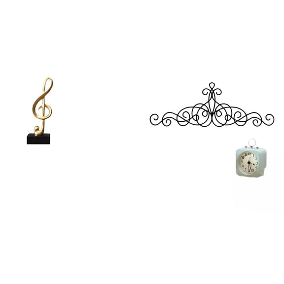Scroll Wall Art Figurine Ornament Music Note Sculpture Resin Material for Living Room Desk Bedroom