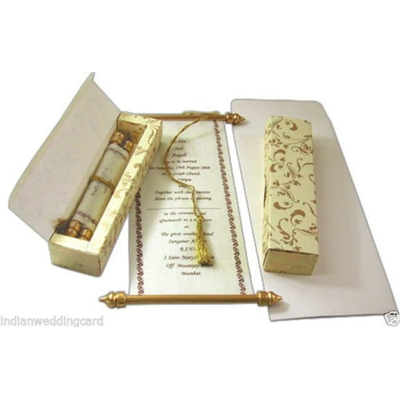 Scroll Wedding Card Bridal Shower Invitation, Wedding Engagement Party Invitations, Sweet 16 Baby Shower Birthday Scroll Greeting Cards