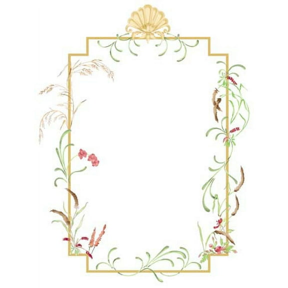 Scroll and Floral Dining Panel Wall Stencil SKU #3321 by Designer Stencils