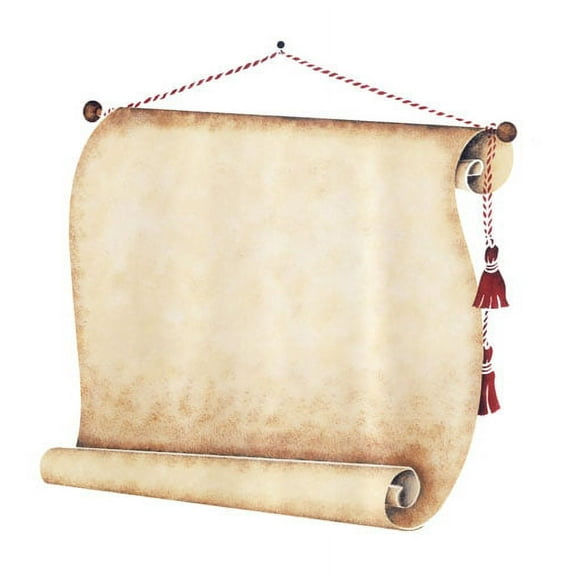 Scroll with Tassel Wall Stencil - DEE358 by DeeSigns