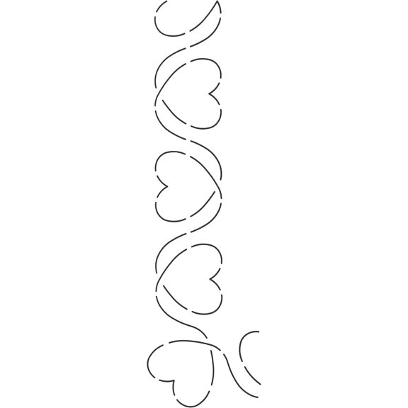 Scrolling Hearts Border Quilt Stencil, 2-1/2"