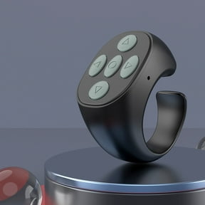 Scrolling Ring App Page Turner - Phone Remote Control Bluetooth Controller for Camera Remote - Music Control - Fingertip Scrolling Ring for Tablet Novels Photos Videos(Black)