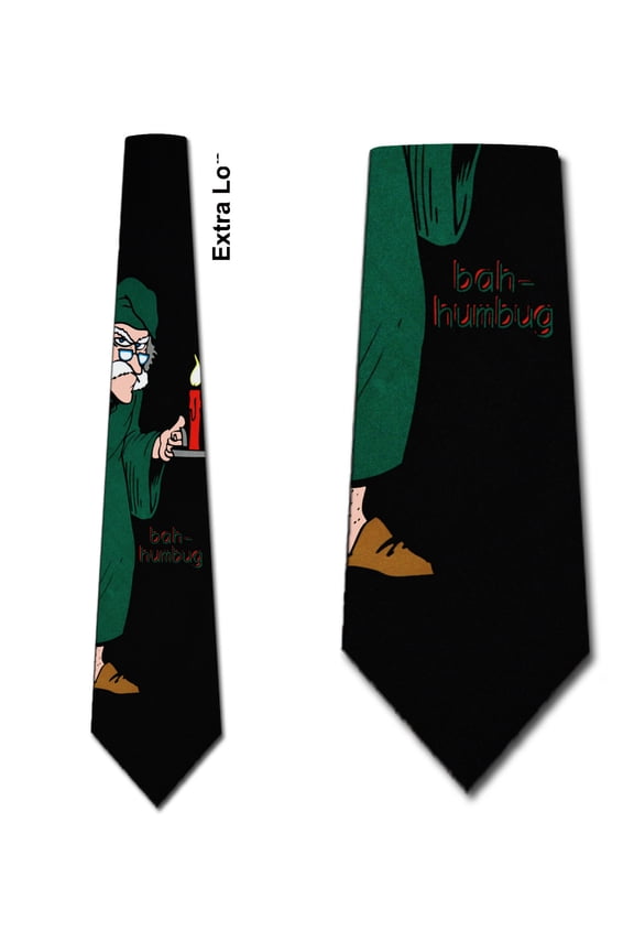 Scrooge Bah Humbug Extra Long Necktie Mens Tie