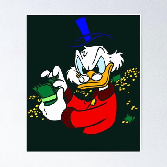 Scrooge McDuck Essential Collection Rich Cartoon Duck Wealth Graphic Wall Art, Unframed Poster