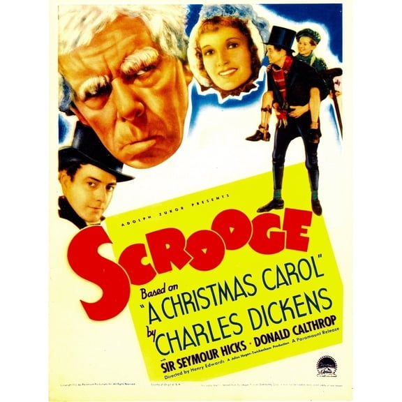 Scrooge Second From Left: Seymour Hicks On Midget Window Card 1935 Movie Poster Masterprint