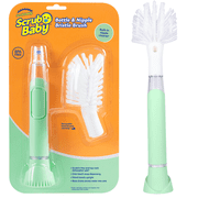 Scrub Daddy Scrub Baby Scratch-Free Self-Standing One-Touch Soap Dispensing Built-in Nipple Cleaner Baby Bottle Cleaning Brush