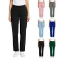 thumbnail image 1 of Scrub Bottoms for Women with Pockets Solid Color Loose Work Uniform Loose Tight Waist Trousers Pocket Nursing Uniform Full Length Pants, 1 of 5