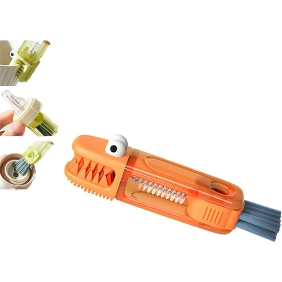 Scrub Brush, 4 in 1 Alligator Scrub Brush, Multifunctional Bottle Cleaning Brush, Cup Lid Cleaning, Home Kitchen Portable Cleaning Brush-Easy, Fast & Sparkling Clean(1PCS）