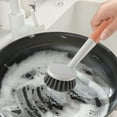 thumbnail image 1 of Scrub Brush, Dish Brush, Kitchen Cleaning Tool with Soft Bristles, Non-Slip Handle, Hangable for Sink and Utensils, 1 of 6