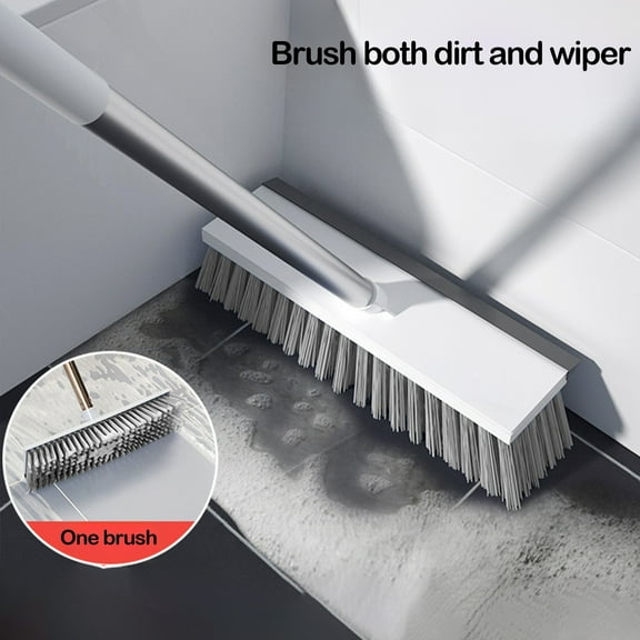 Scrub Brush with Long Handle,Deck Brush,Floor Brush,Long Handle Pool Brush,Outdoor Broom Brush Stiff Bristles Broom for Cleaning Patio Garage Deck Pool(White 47*12in)from QiwagFerng