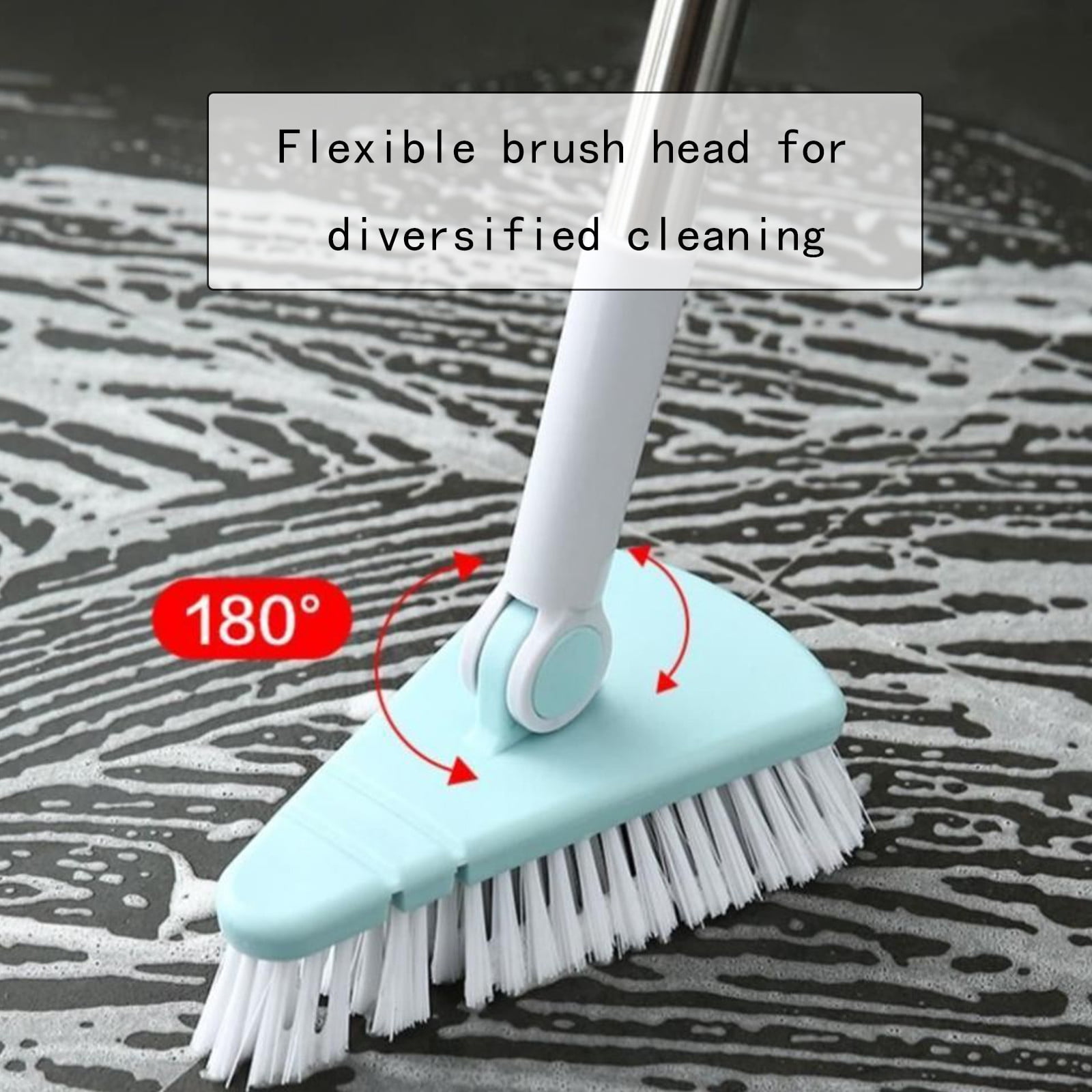 Scrub Brush With Long Handle,Tile Scrubber,Tub Tile Cleaner Brush With ...