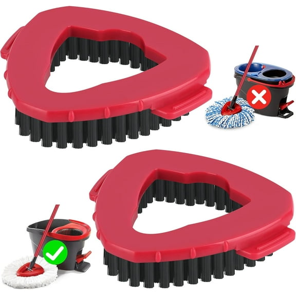 Scrub Brush Replacement Head for O Cedar EasyWrin Spin Mop 1 Tank System, Spin Mop Replace Head Base, Shower Floor Scrubber, Hard Bristle Cleaning Brush for Bathroom Kitchen Wall Tile (2)