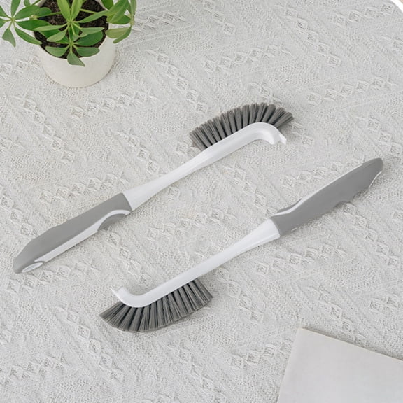 Scrub Brush with Non-Slip Handle | Oimcto Bathroom & Kitchen Scrubber, Grout Cleaner for Corner, Floor, Tub, Tile & Baseboards