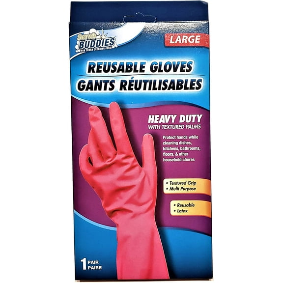 Scrub Buddies Ladies Kitchen Bathroom Dishes Floors All Purpose Cleaning Gloves Pink